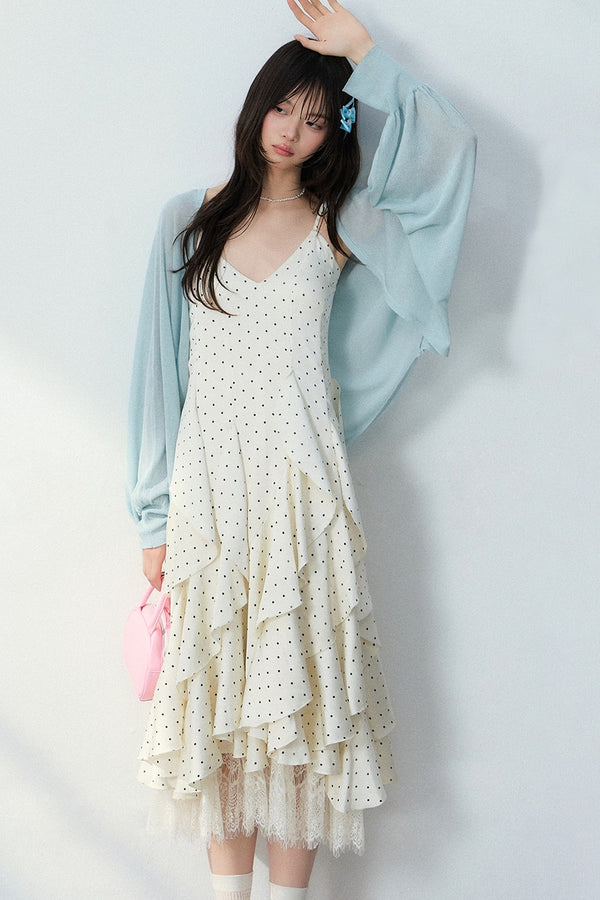 Polka Dot Satin Dress Set-Up