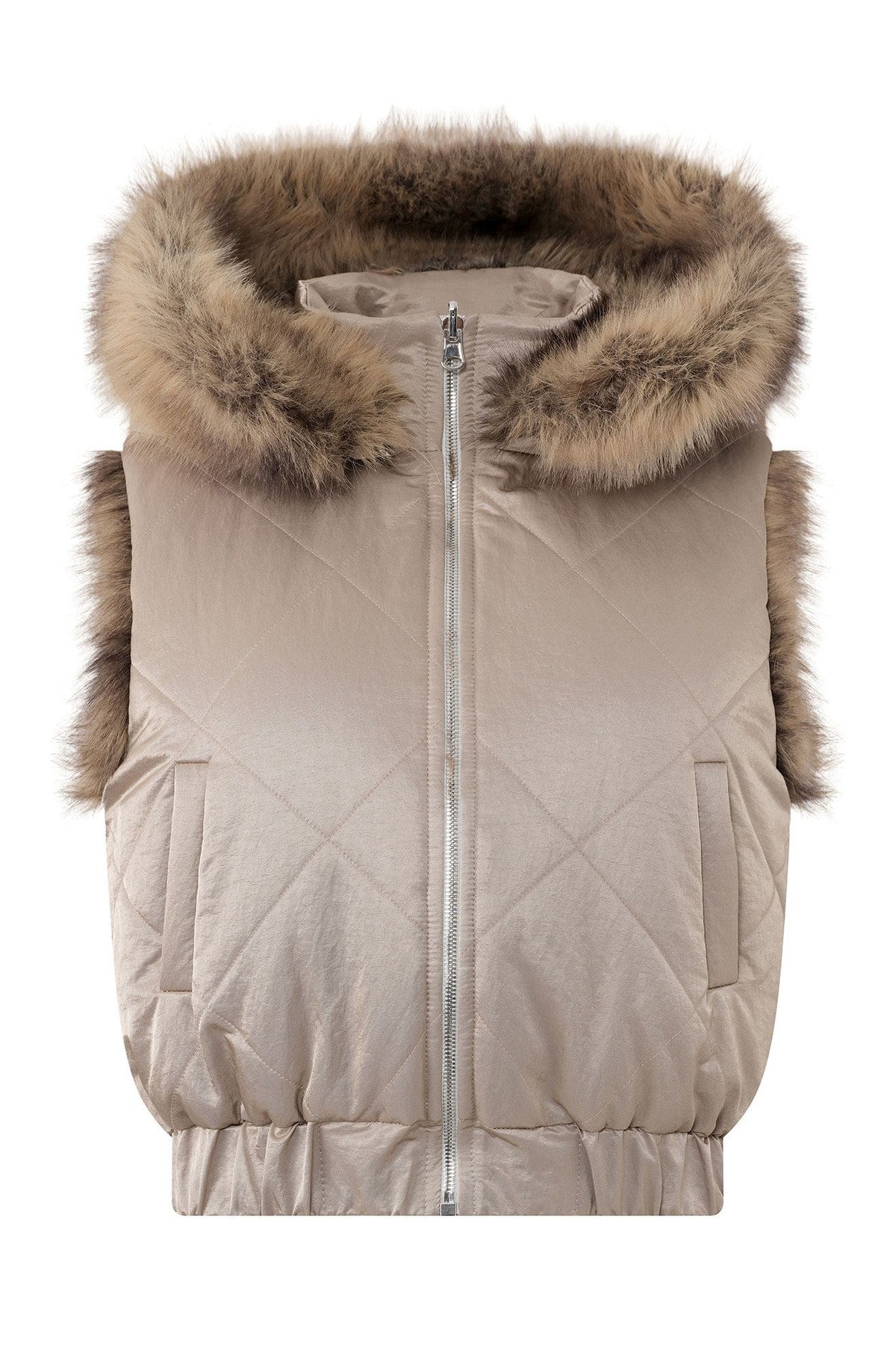 Reversible Detachable Fur Collar Vest