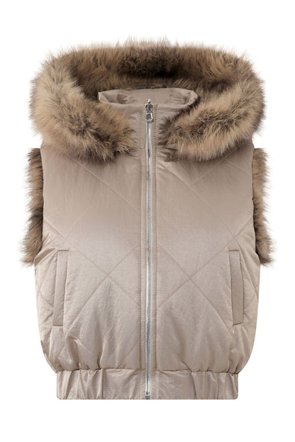 Reversible Detachable Fur Collar Vest