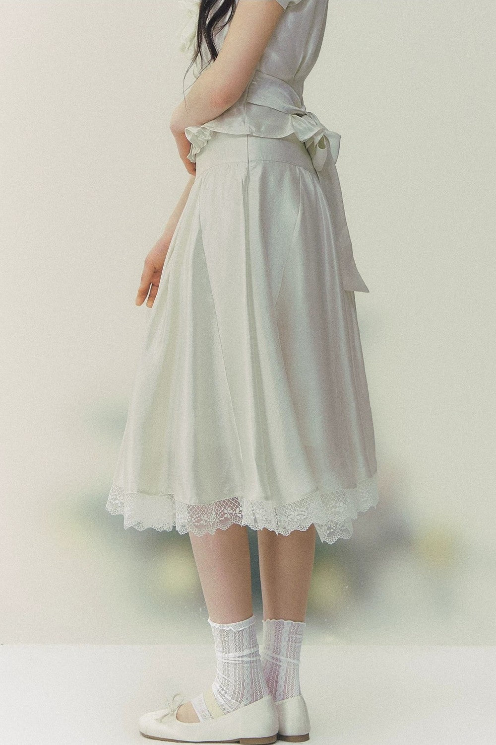 White Tulip Shirt Skirt Set-Up