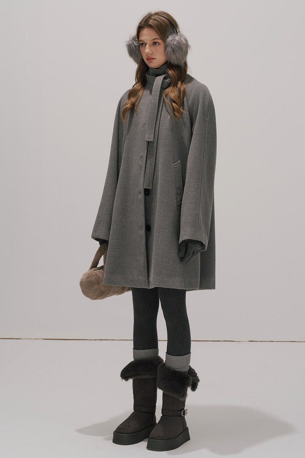 Fur Collar Wool Coat
