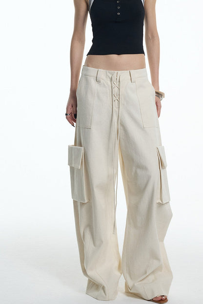 Oatmeal Curved Blade Cargo Pants