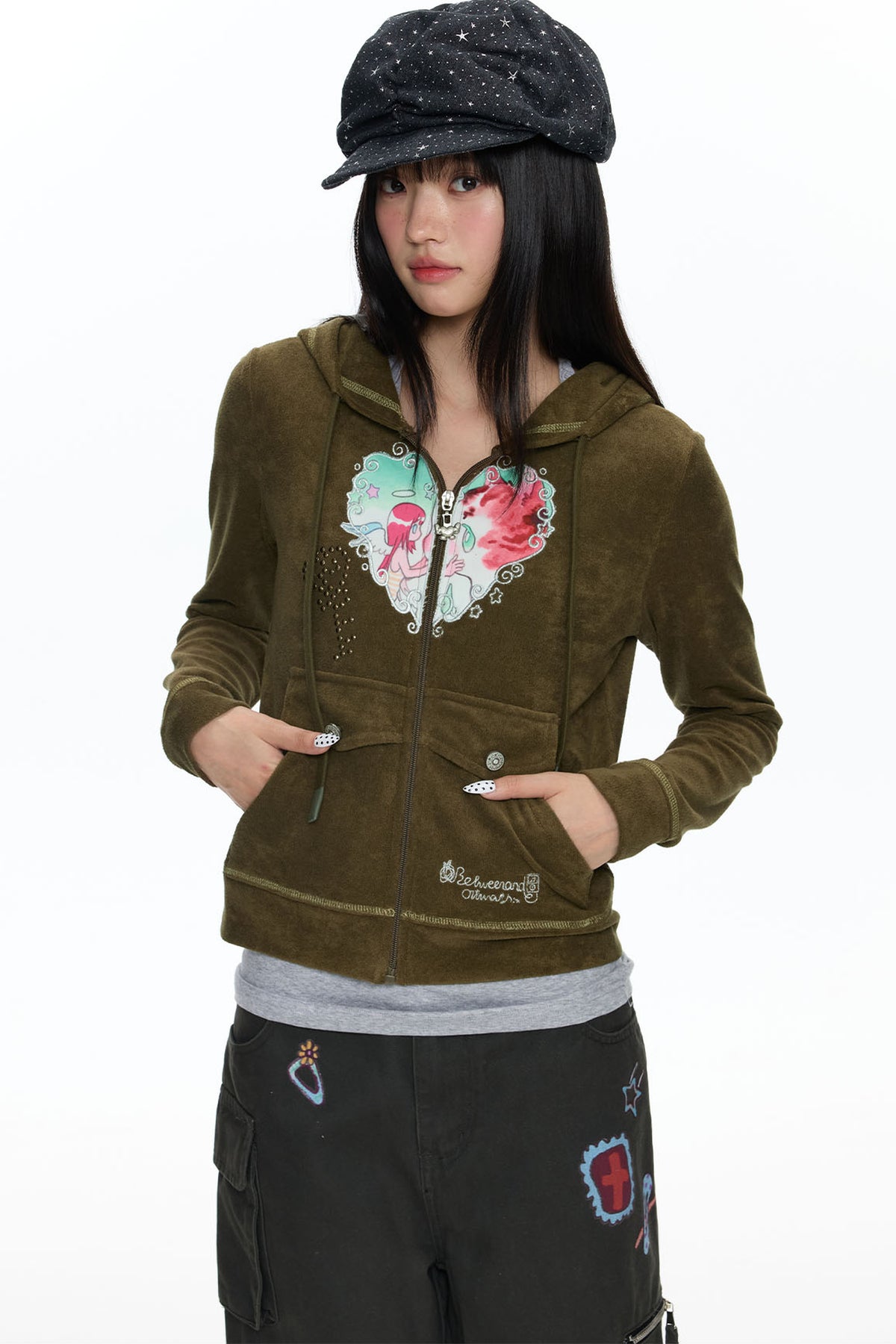 Vintage Green Swirl Heart Jacket