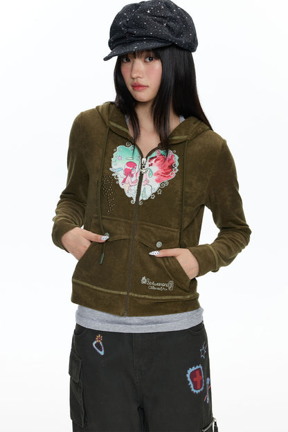 Vintage Green Swirl Heart Jacket