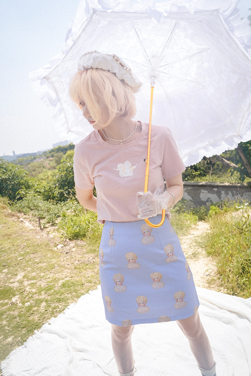 Hand-Painted Ceramic Doll Skirt