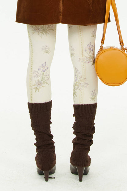 Retro-Strumpfhose mit Print