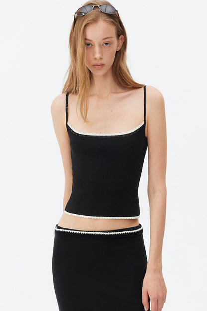 Color-Block Lace Knit Camisole
