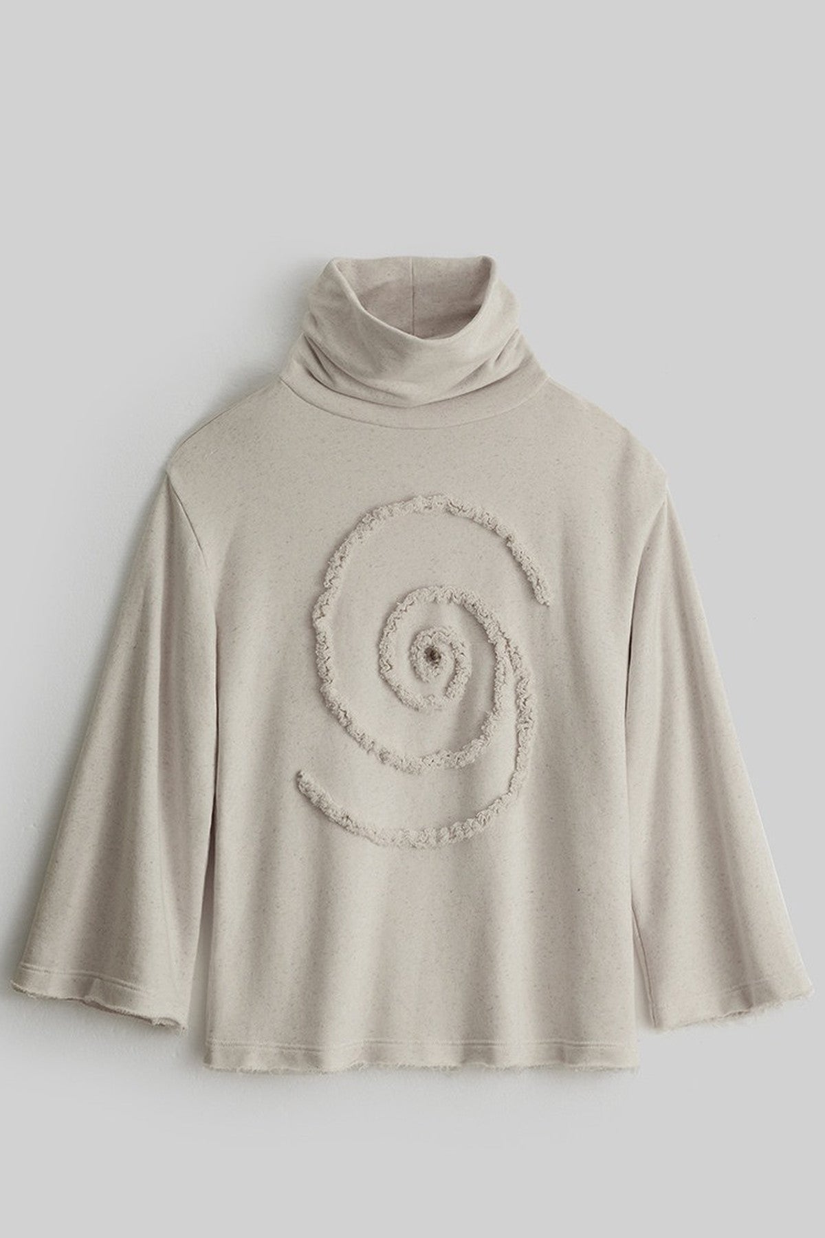 Spiral Embroidery Loose Long-Sleeve Sweatshirt
