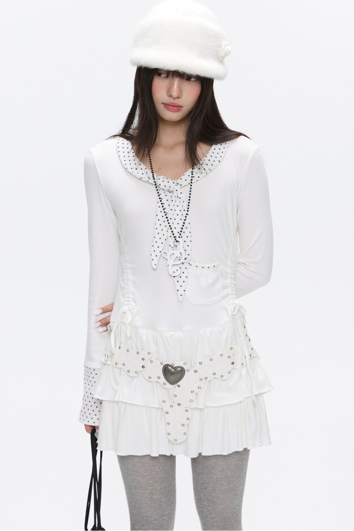 Tie Star Dot Multi-Layered Dress