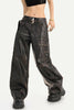 Pantaloni in pelle nera