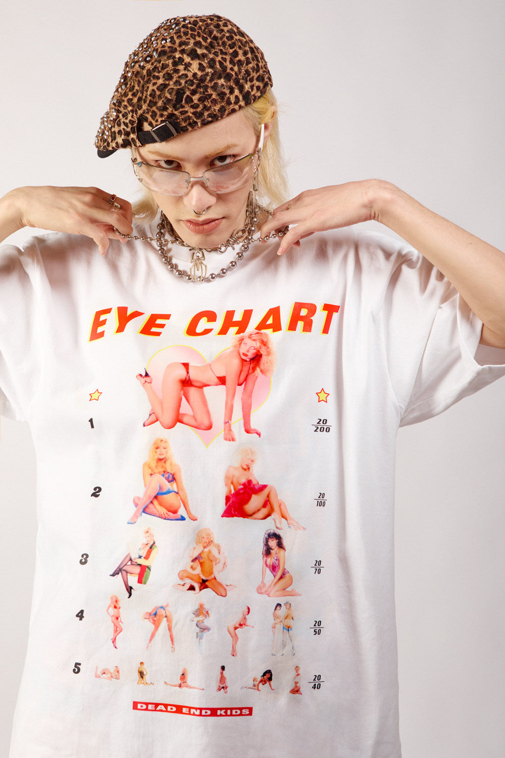 Eye Chart Oversized Graphic T-Shirt
