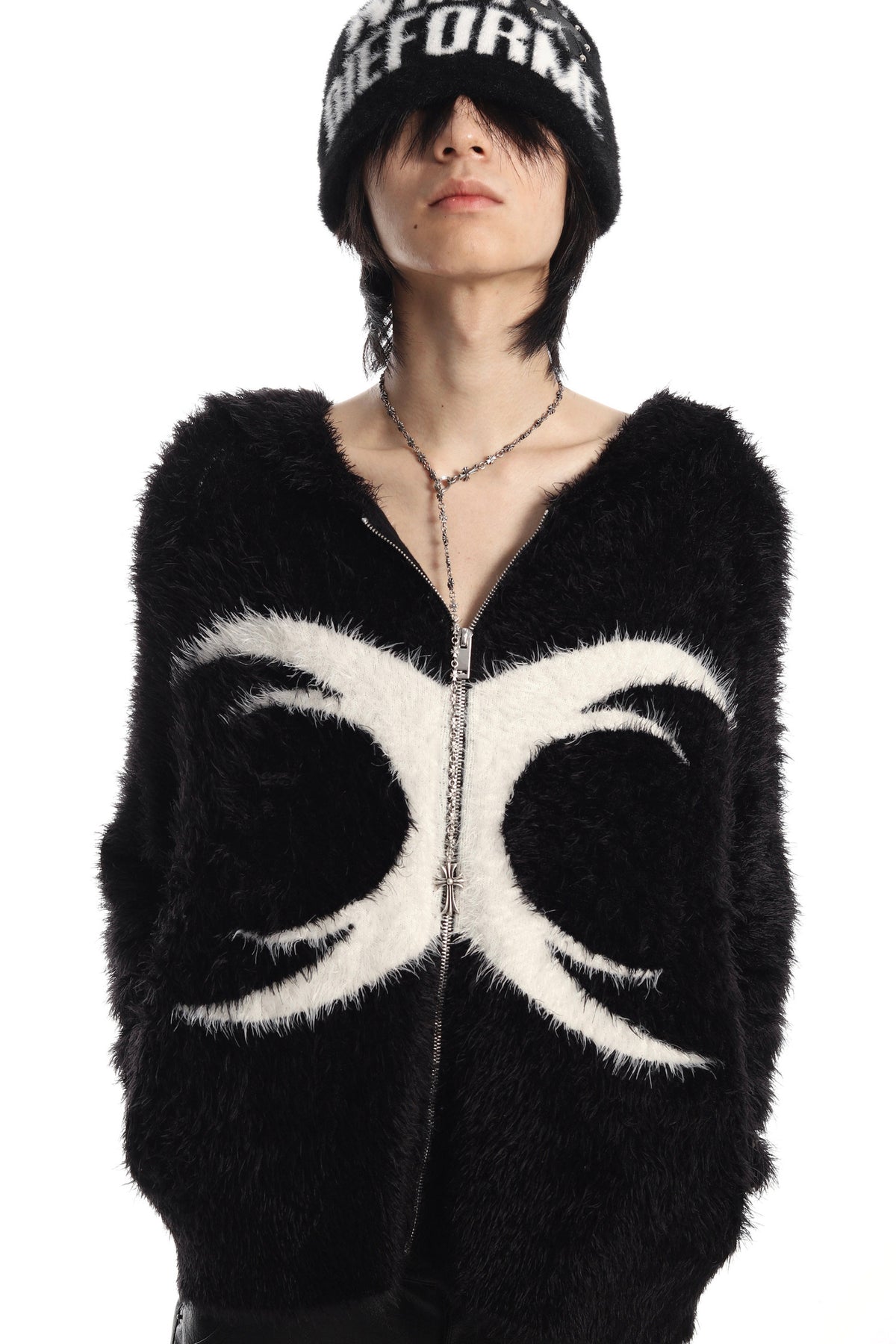 Logo Studded Mohair Cardigan