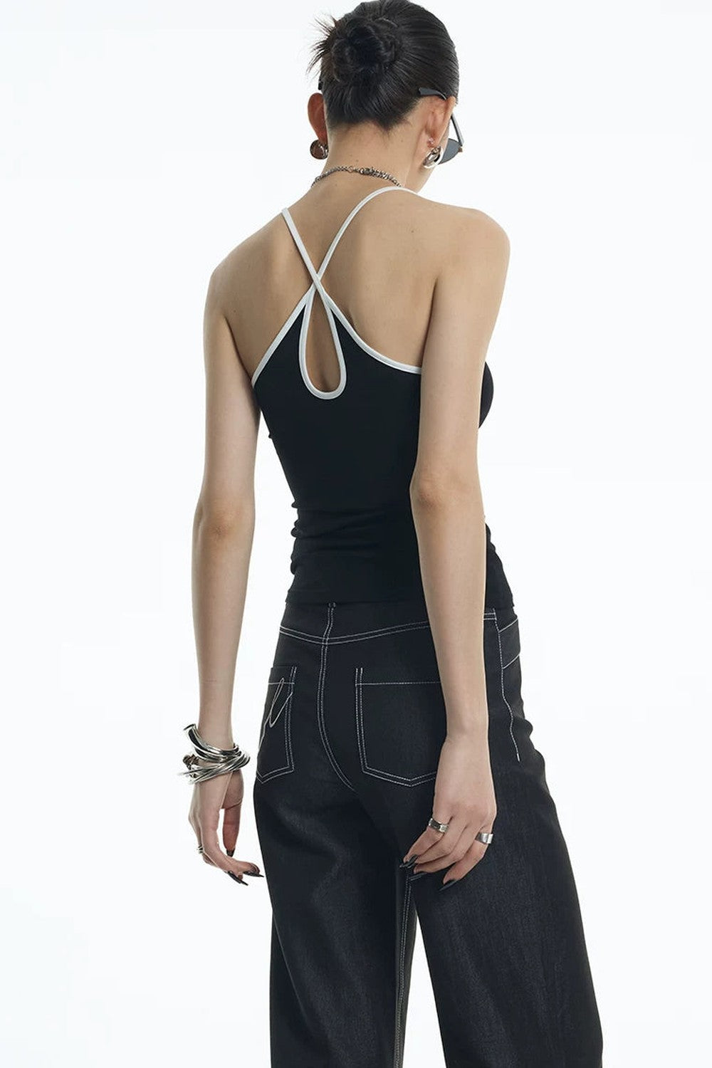 Camisole a goccia con schiena incrociata