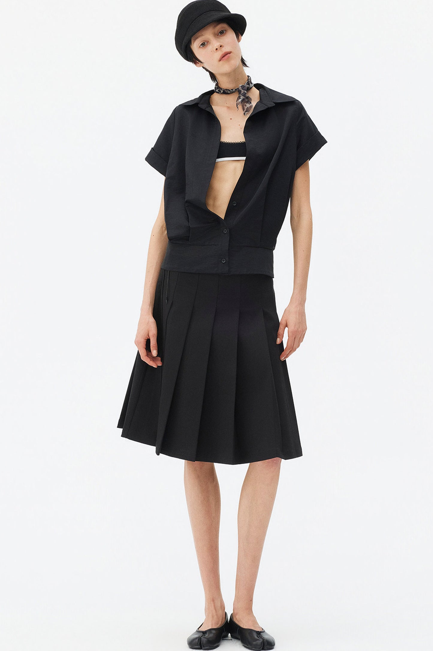 Satin-Like Lyocell Short-Sleeve Shirt