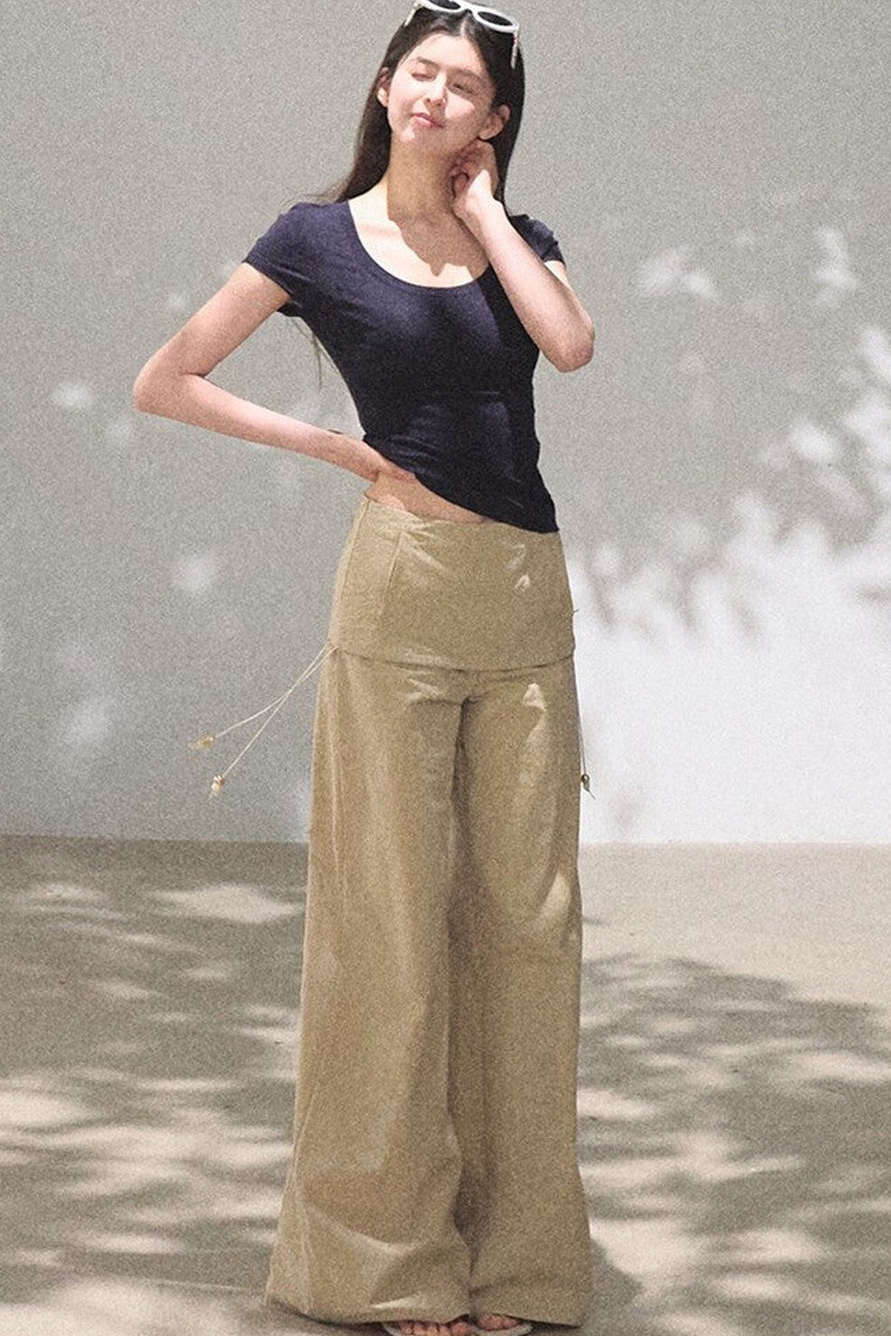 Lyocell V-Neck Short Sleeve Top