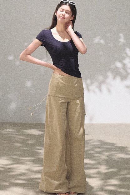 Lyocell V-Neck Short Sleeve Top