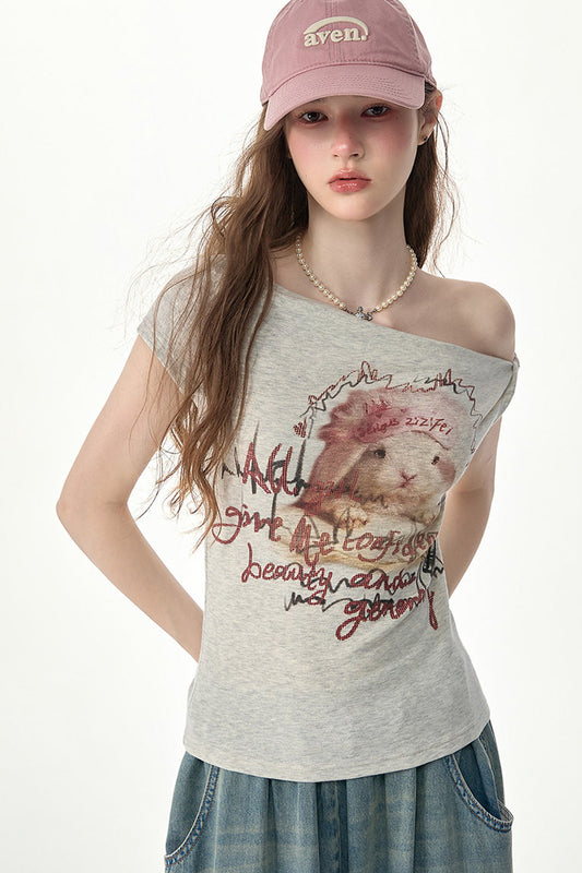 Rabbit Print Short-Sleeve T-Shirt