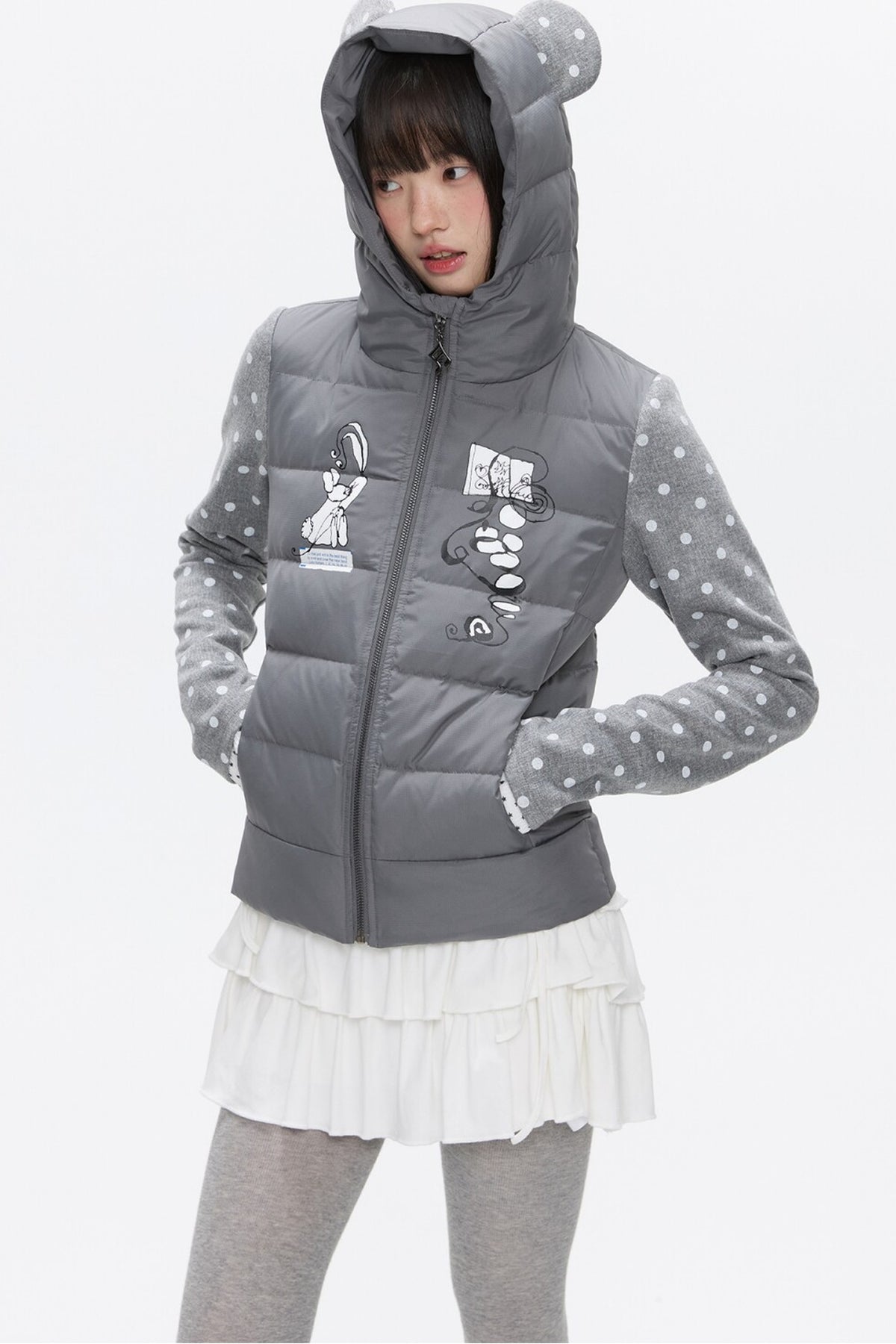 Bear Ears White Duck Down Jacket