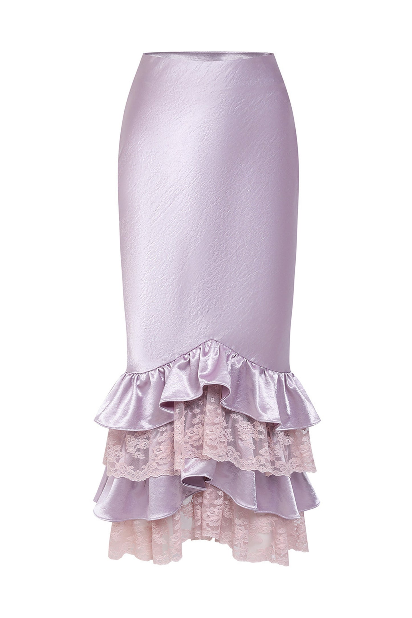 Purple Floral Fishbone Corset Camisole and Satin Skirt Set-Up