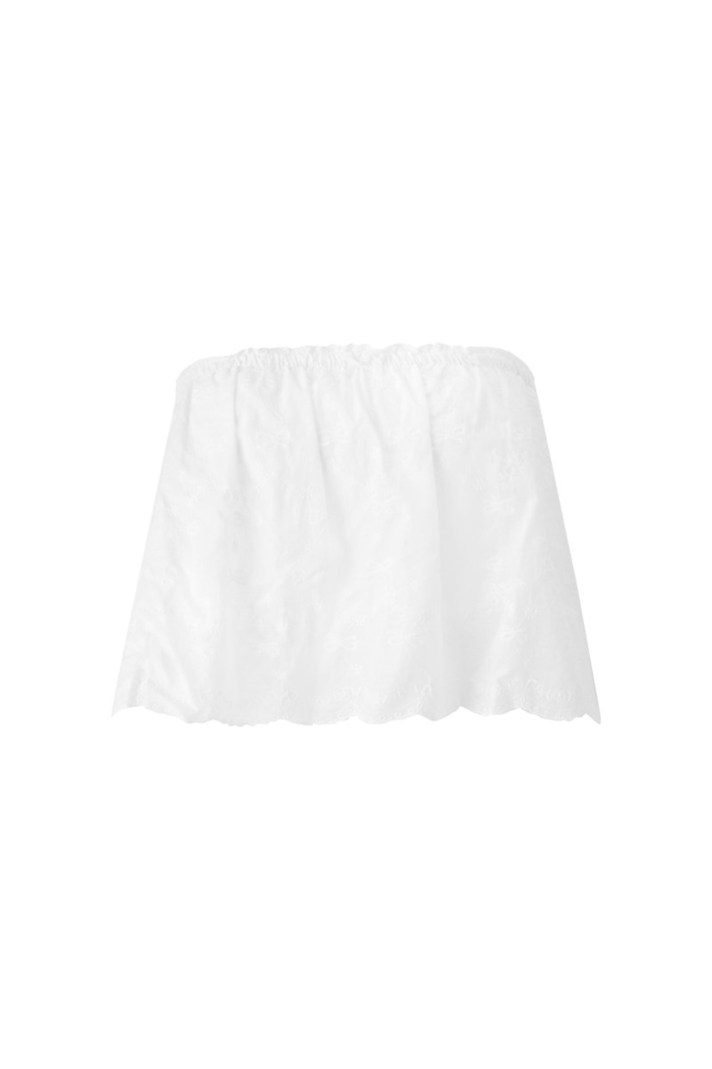 White Cotton Hollow Embroidery Top And Pants Set-Up