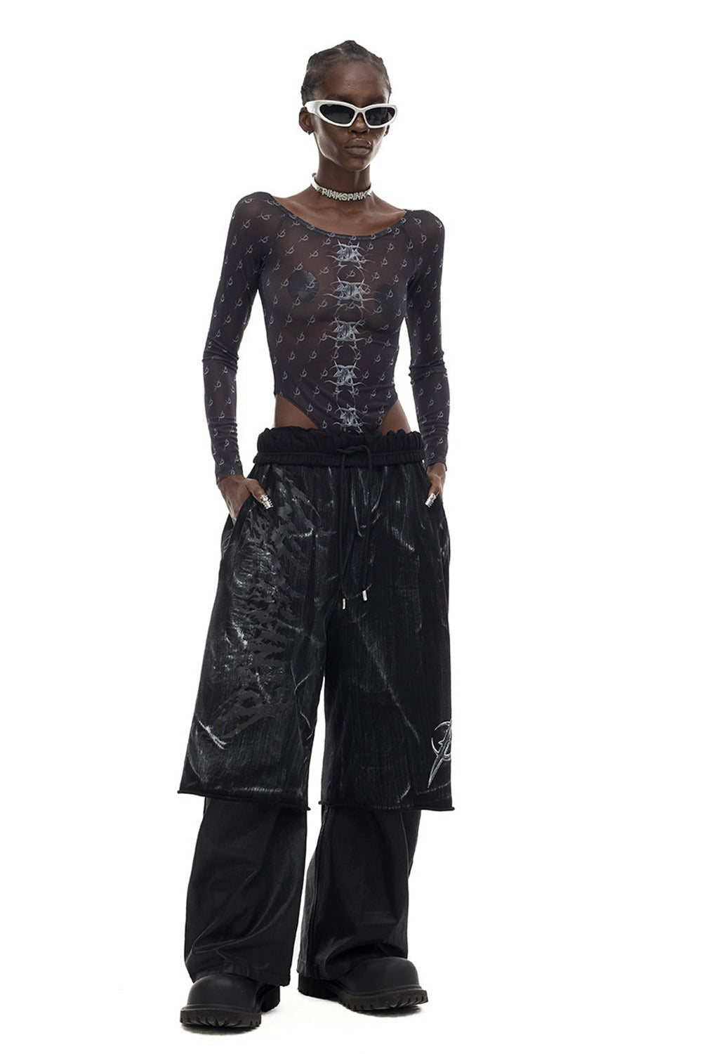 Y2K Punk See-Through Mesh Base Layer