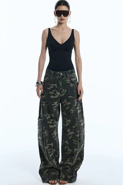 Pantaloni cargo scimitarra mimetici