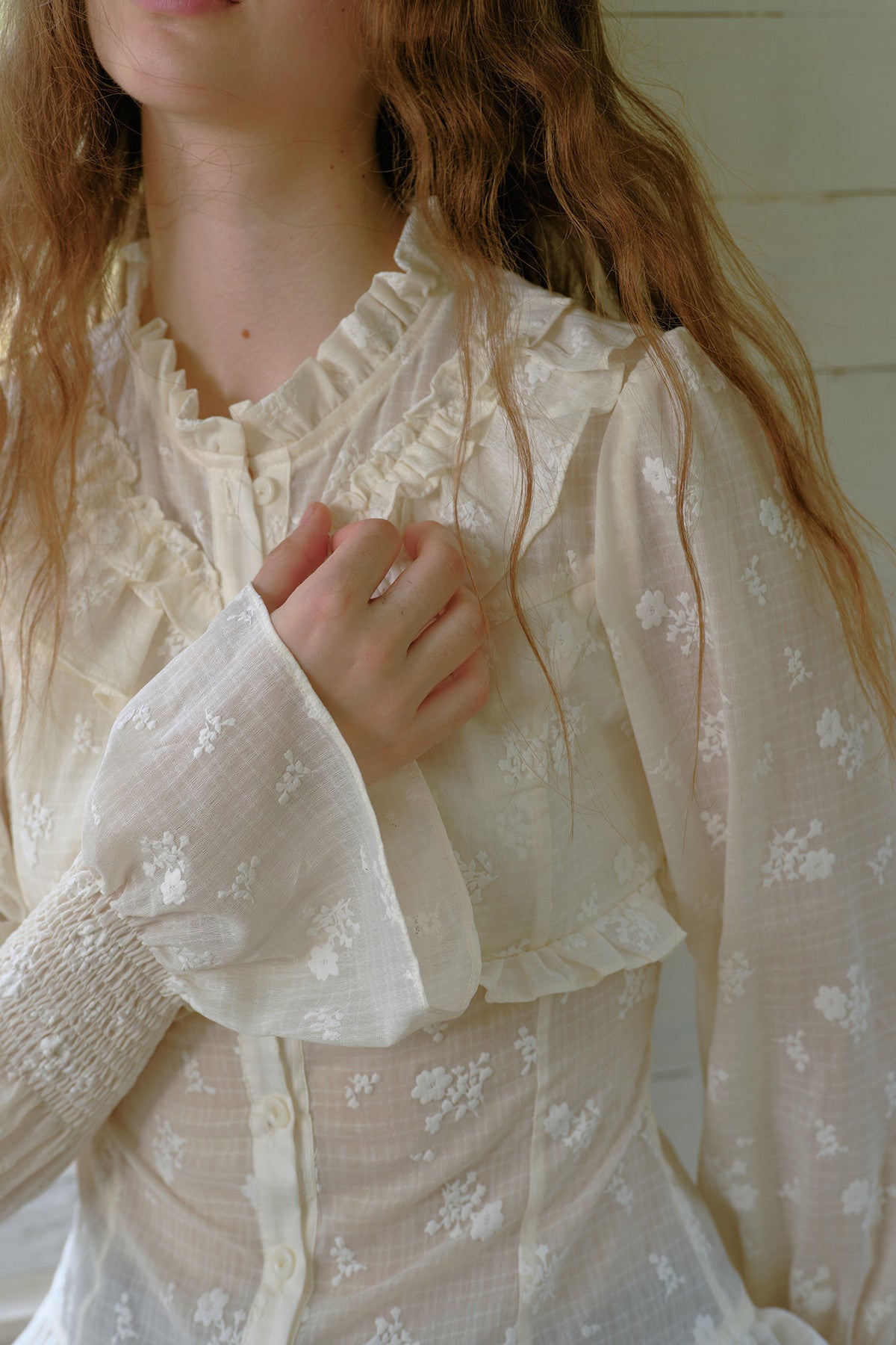 Ruffled Polka Dot Floral Blouse