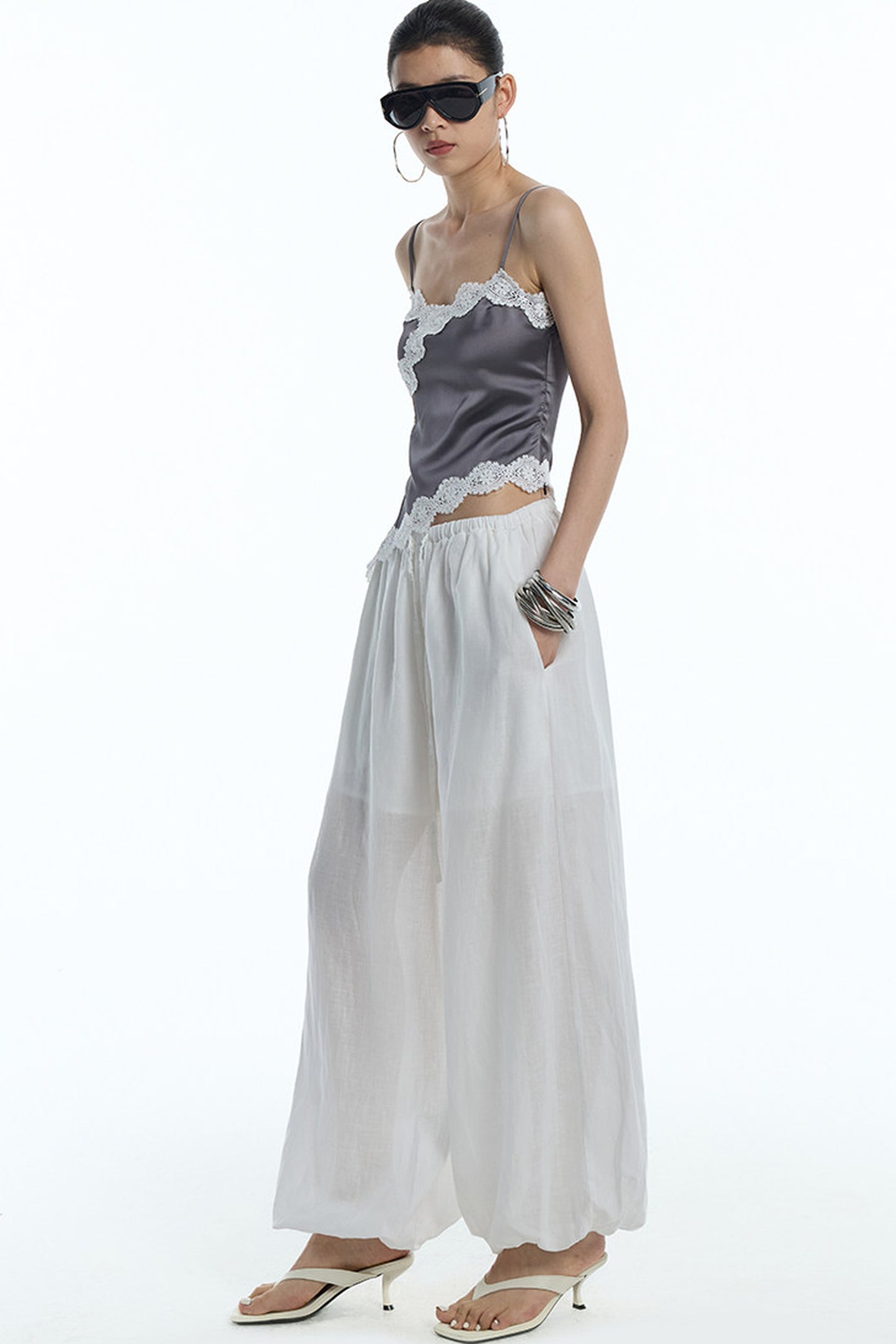 Asymmetrical Hem Lace Camisole