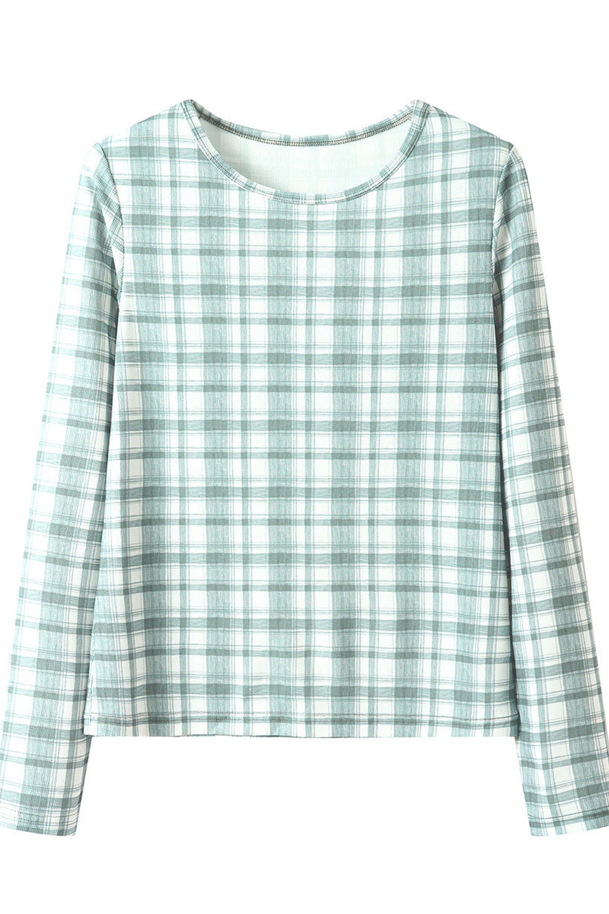 Plaid Bear Print Long Sleeve Top