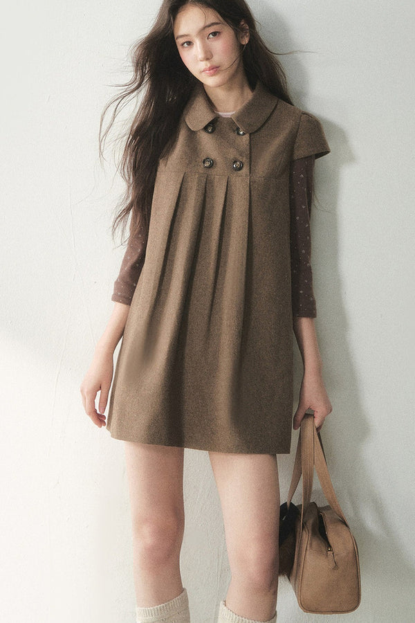 Chestnut Letterhead Merino Wool Dress