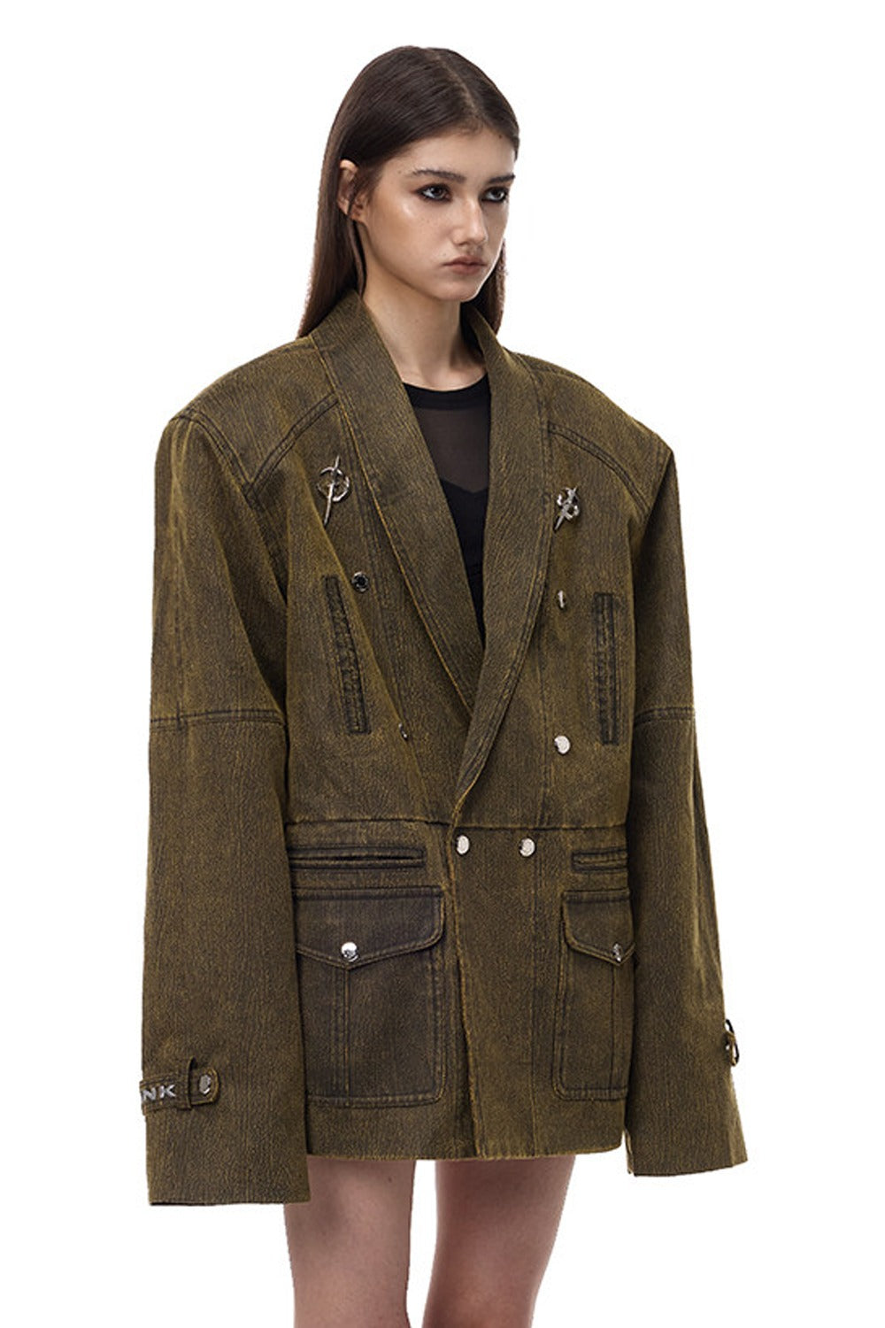 Y2K Oversized Double-Breasted Blazer