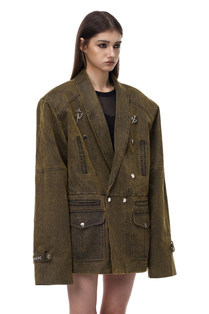 Y2K Oversized Double-Breasted Blazer