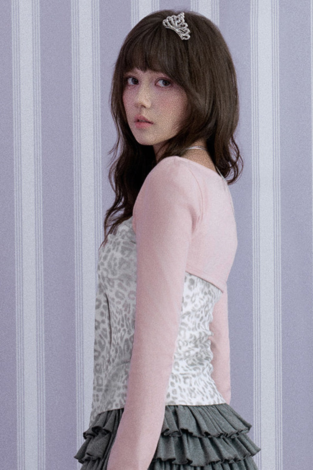 Pink Leopard Sweetheart Top