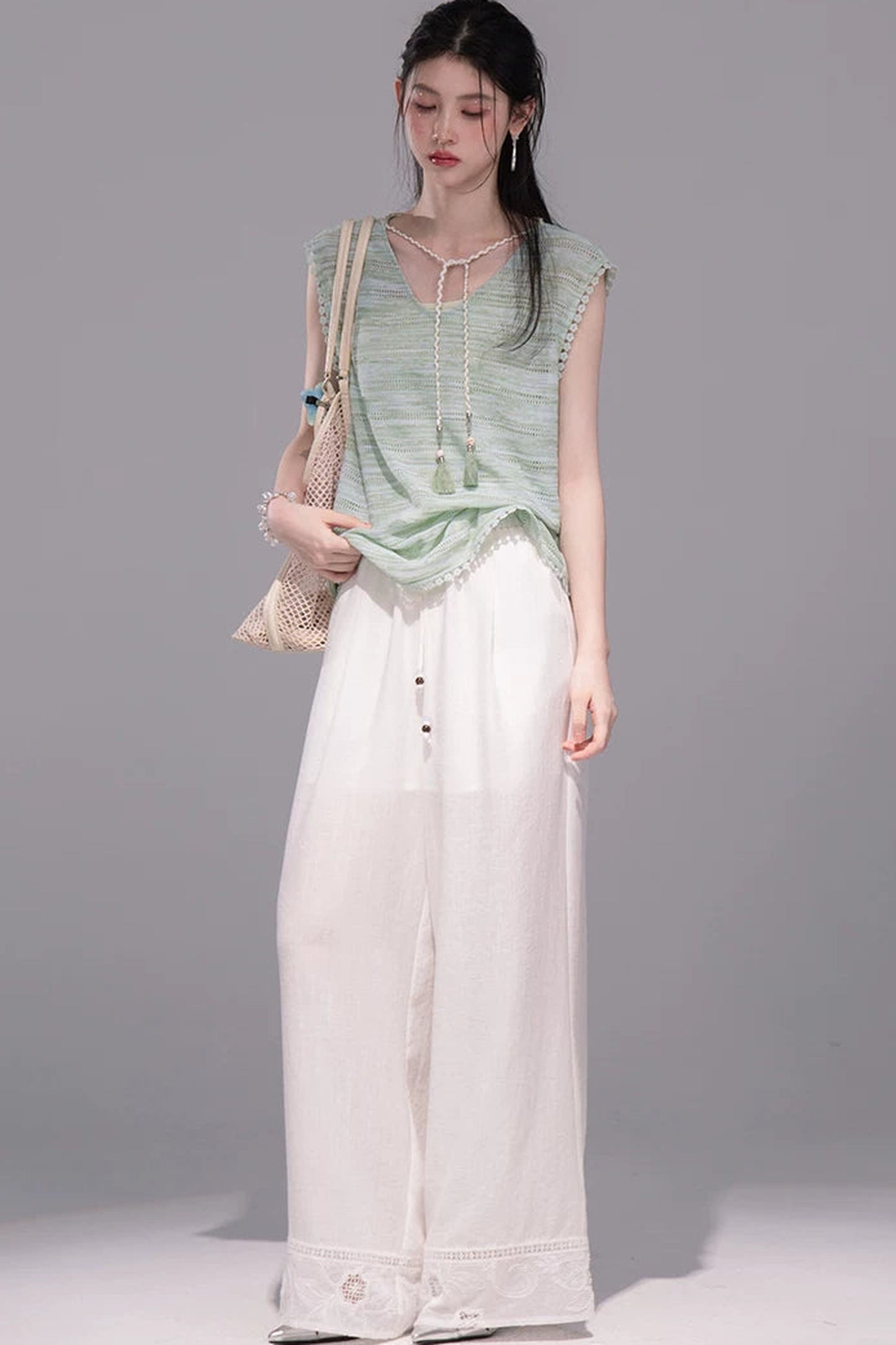 Ice Green Knit Tank Set
