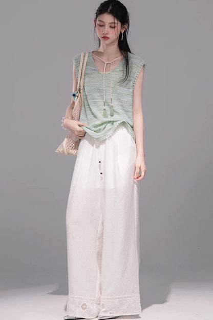 Ice Green Knit Tank Set