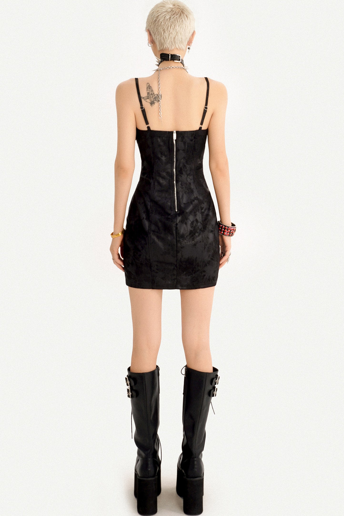 Gothic Lace-Up Corset Cami Dress