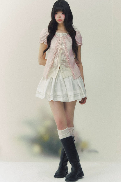 Lace Puff Sleeve Blouse