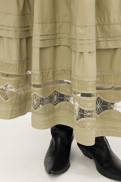 Hollow Lace A-Line Skirt