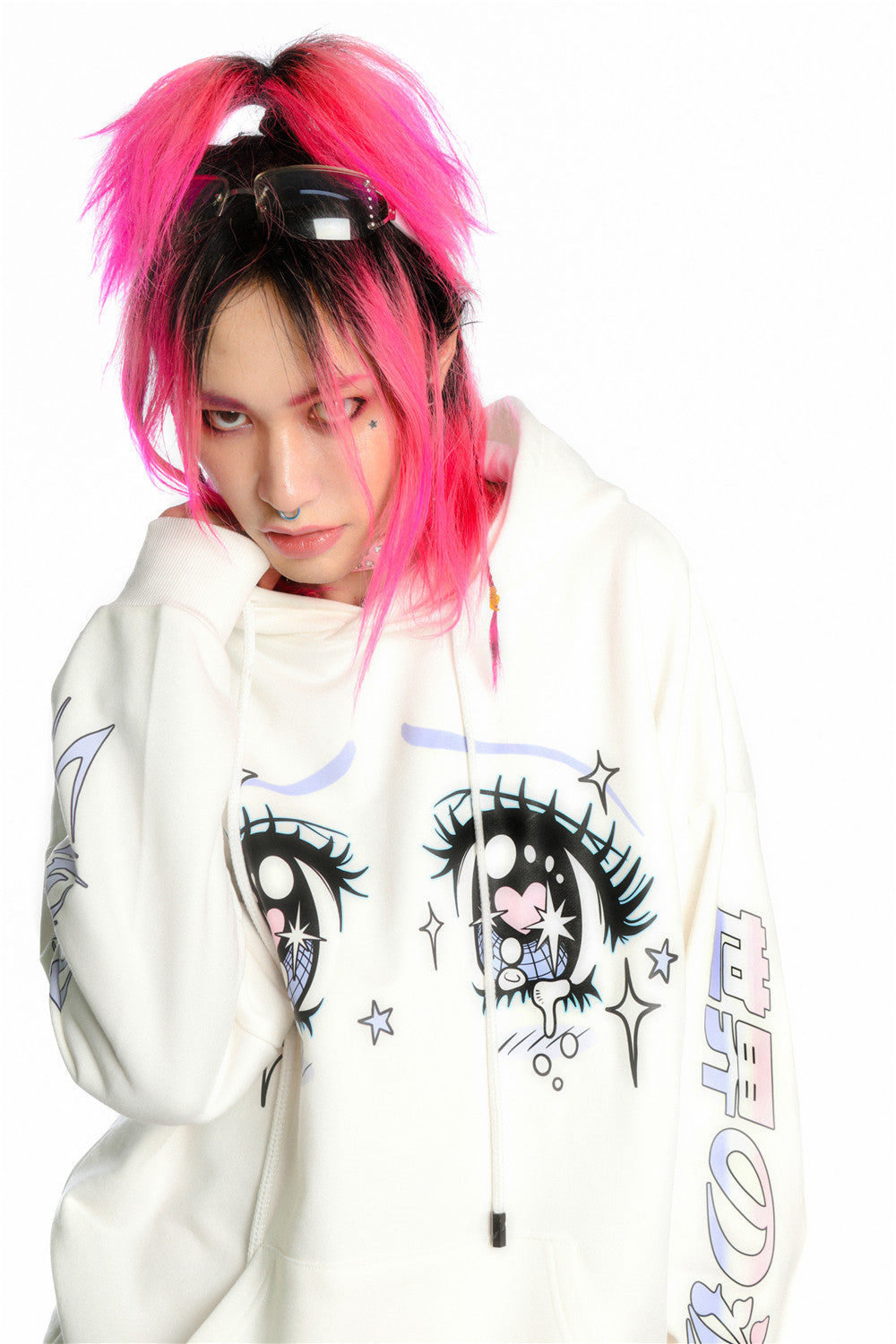 Anime Eye Print Loose Jacket