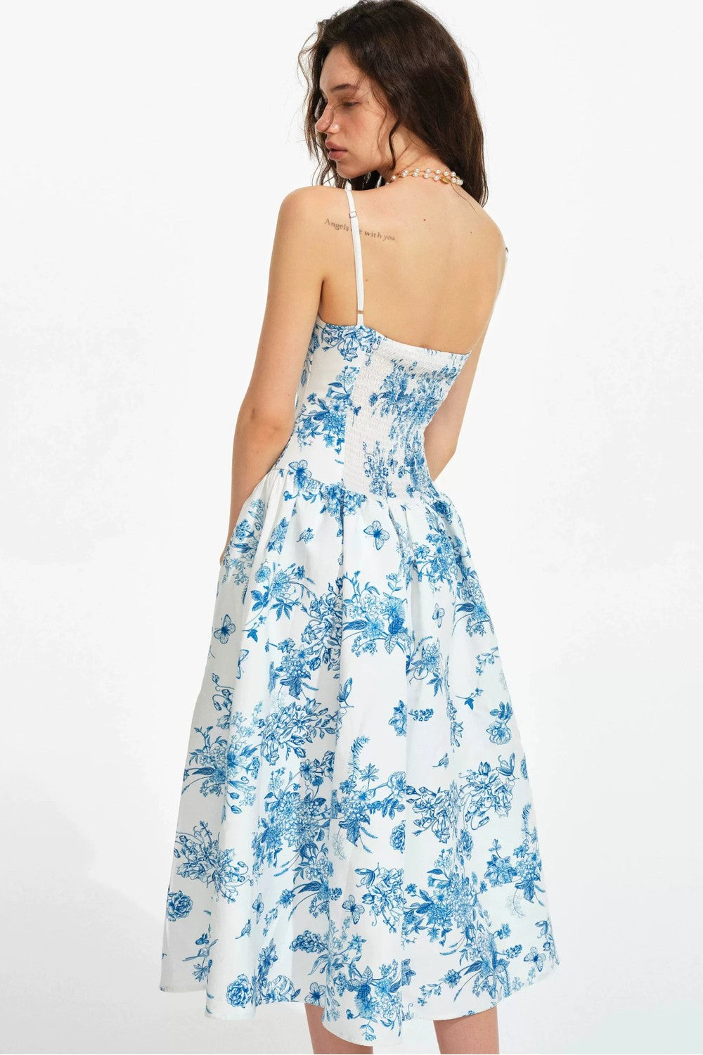 Blue Porcelain Vintage Hand-Painted Slip Dress