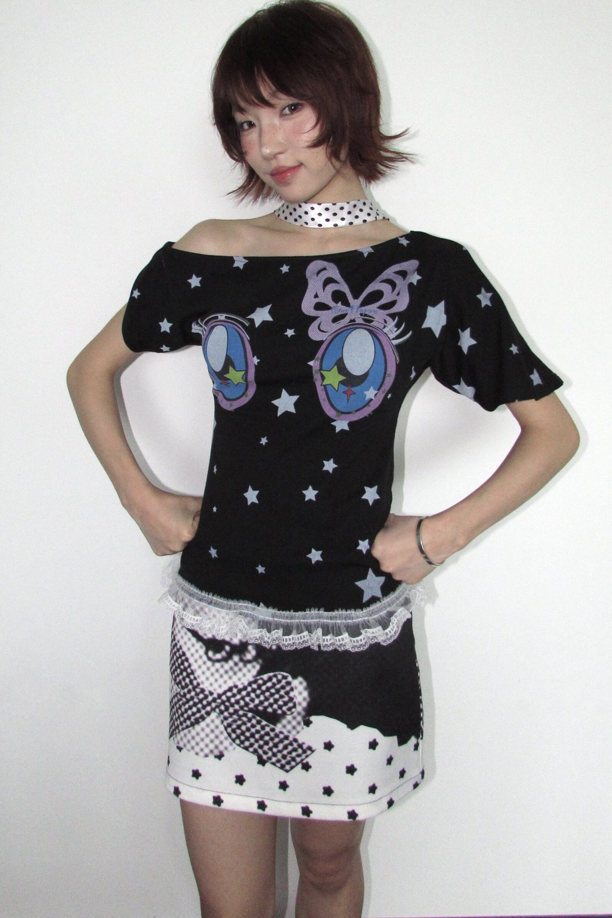 Butterfly Star Off-Shoulder Top