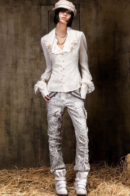 Layered Collar Chiffon Shirt
