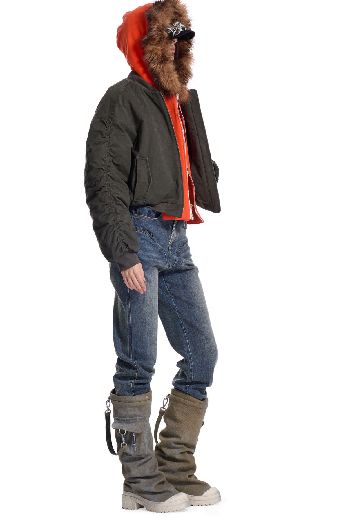 Leichte Punkjacke mit abnehmbarer Kapuze