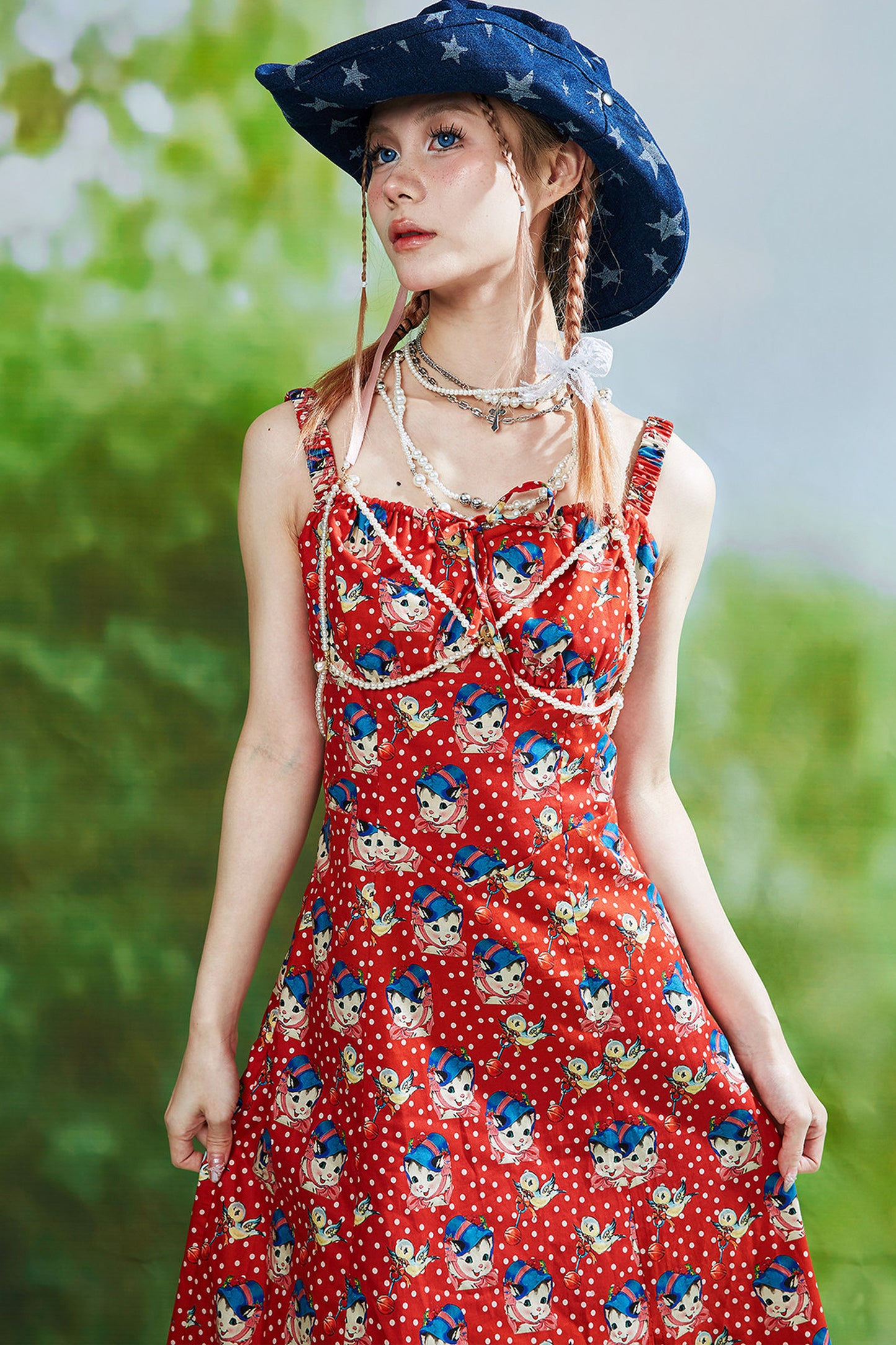 Showa Retro Red Long Dress