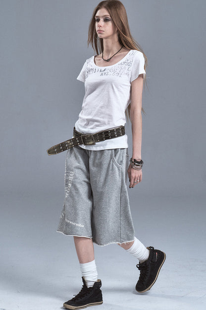 Silver Letter Terry Sweatpants