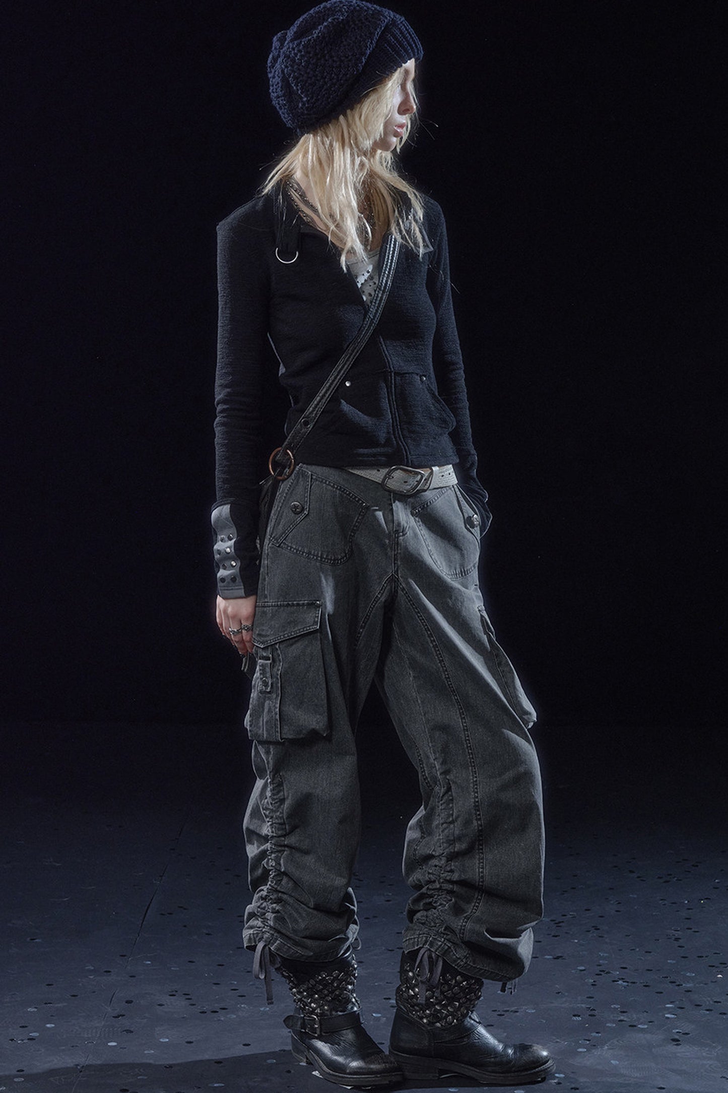 Patchwork Rivet Textured Jacket