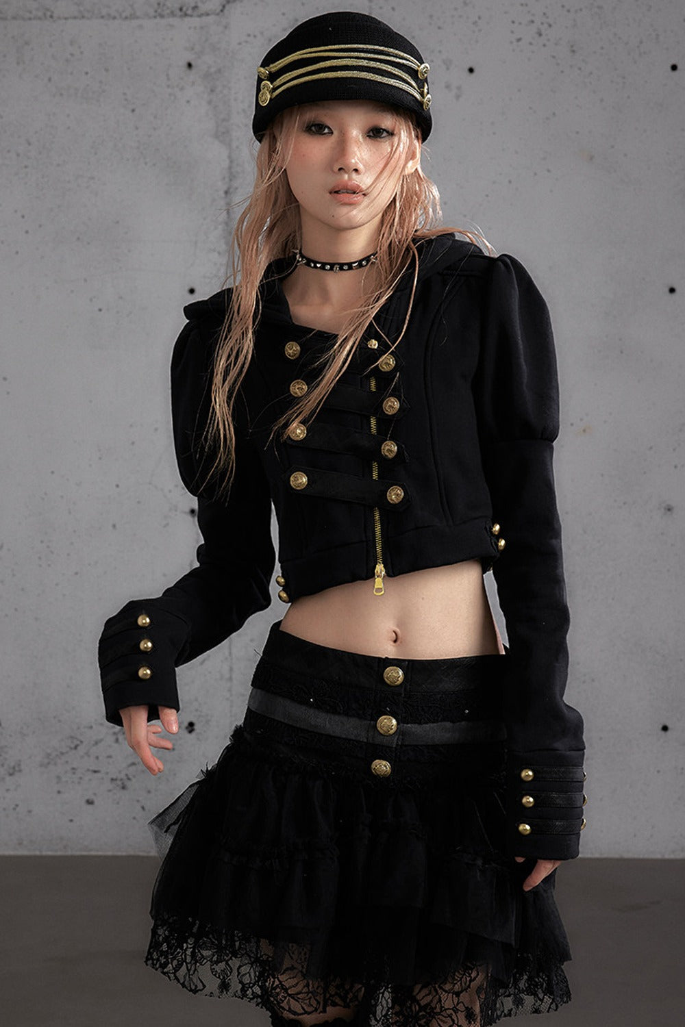 Napoleon Hooded Puff-Sleeve Sweatshirt