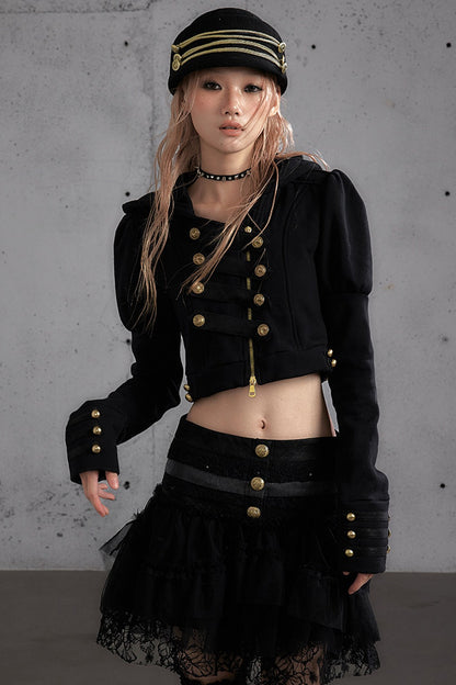 Napoleon Hooded Puff-Sleeve Sweatshirt