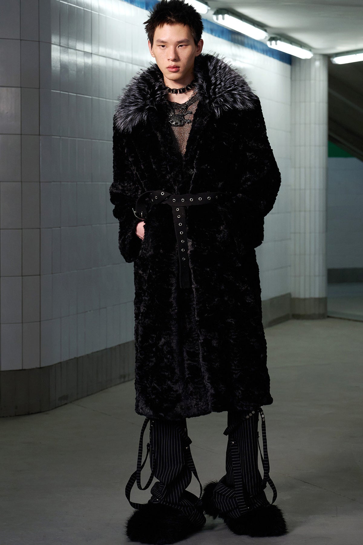 Faux Fur Patchwork Coat
