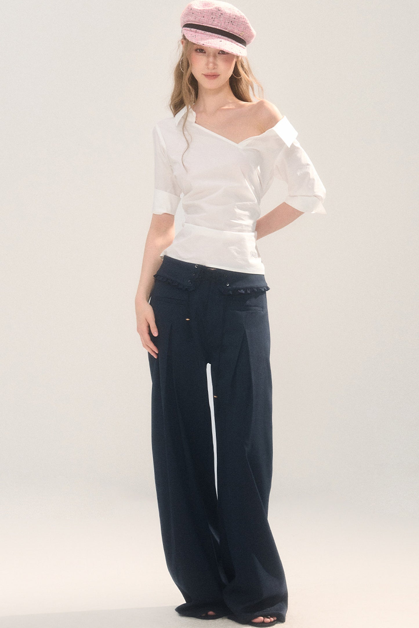 Asymmetrical Off-Shoulder Blouse